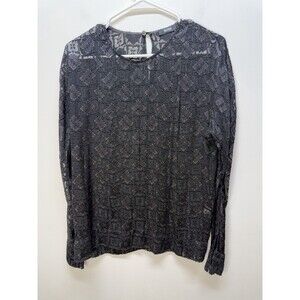 Boss Hugo Boss Women’s   Top Blouse Boho Velvet Black Sz 38